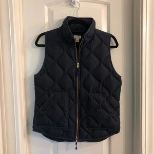 J Crew Navy Quilted Vest Small